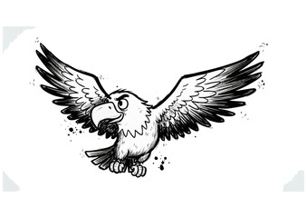 Obraz premium Stylized colorful bird on a bright yellow background, vector illustration 