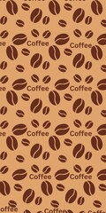 Coffee beans seamless pattern background, wallpaper, wrap, paper, banner 