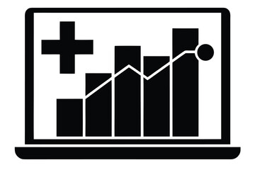 Obraz premium medical data chart silhouette vector icon