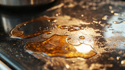 grease stains on stovetop, cleaning product advertising, home product blog illustrations,  household tutorials, before-and-after cleaning visuals, home appliance care guides, product demos.