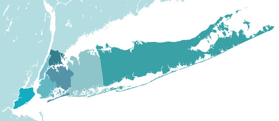Map of Long Island with Countys