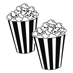 popcorn vector on white background