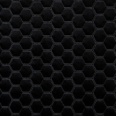 Black leather texture with hexagon ornament