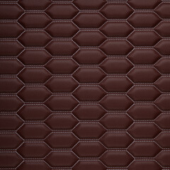 Brown leather texture with hexagon ornament