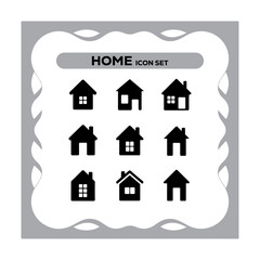 Fototapeta premium A Collection of Home Icons Displayed on a Grey Decorative Background Perfect for Real Estate Projects