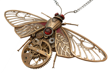 Intricate steampunk-inspired mechanical On Transparent Background