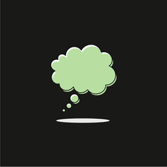 Chat bubble, comic text bubble icon logo flat vector design