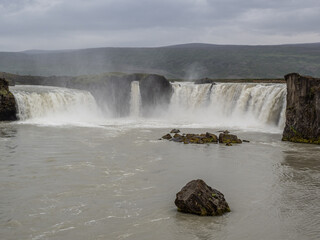 The waterfall Godafoss in Iceland