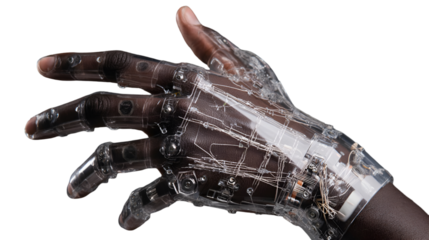 Advanced Prosthetic Hand Showcases Intricate Futuristic Technology Integration