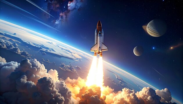 space shuttle launch - Powered by Adobe