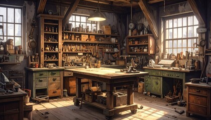 interior of an old workshop