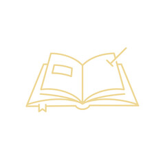 Open Book Symbol Education, Knowledge Icon Vector