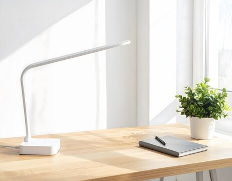 sleek  energy-efficient LED desk lamp with touch controls and flexible neck