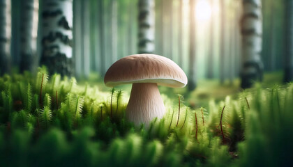 A traditional milk cap mushroom, Ai generated image