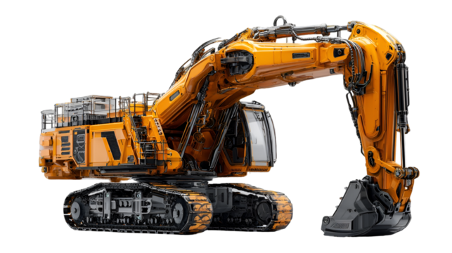 Detailed Construction Excavator Ready for Heavy-Duty Digging Work