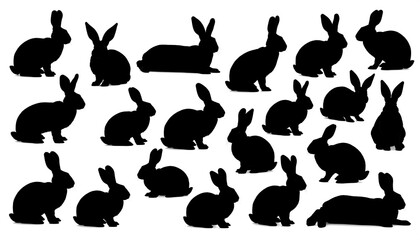 Silhouettes of rabbits
