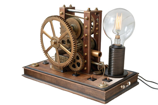 Intricate steampunk-inspired mechanical On Transparent Background