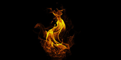 Dancing flames lick the darkness a symbol of passion and destruction intertwined rising on a stark...