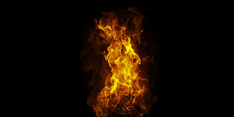 The captivating dance of fire a fierce and untamed energy rising against the darkness with glowing...