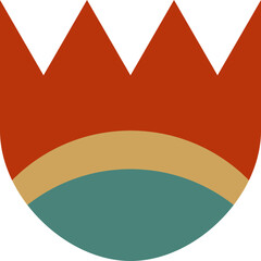 Abstract Floral Shape with Red Petals Illustration