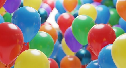Colorful Balloons Fill the Frame.