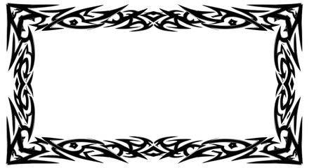 Create stunning designs with this bold tribal border, perfect for posters, invitations, and edgy art