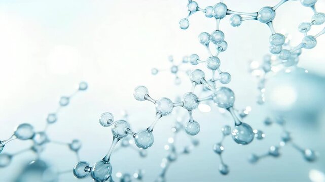 Peptide molecules, transparent structure, molecular connection, scientific background, biotechnology element, cosmetic ingredient, nanotechnology research, chemical bonds, skincare innovation, biologi