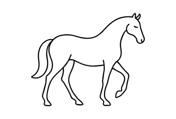 Obraz premium Elegant horse silhouette: minimalist line drawing of a graceful animal