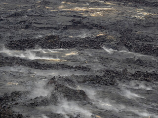 lava fields and volcanism on Reykjanes Peninsula in Iceland