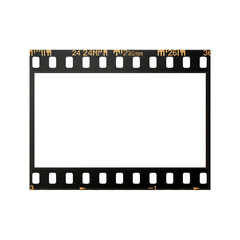 Obraz premium Blank Retro 35mm Film Strip Frame Template Analog Photo Border White Space for Pictures on transparent background