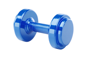 Blue Dumbbell, Fitness Equipment Isolated on White Transparent Background