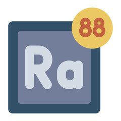 radium element flat icon in periodic table science