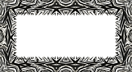 Abstract black and white frame design with geometric pattern, perfect for elegant branding