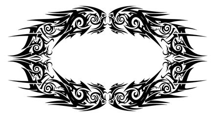 Bold abstract tribal border design elements for striking graphic applications and edgy art projects