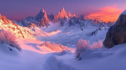 Majestic Fitz Roy Mountain at Sunrise in Patagonia