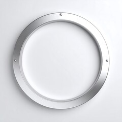 Silver circle frame on white background