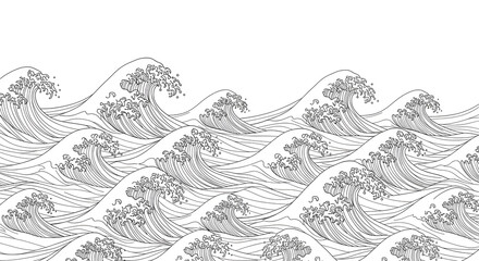 Fototapeta premium Dynamic ocean waves create a stunning artistic pattern, evoking power and natural beauty