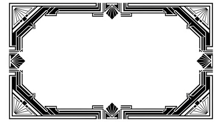 Elegant art deco frame design with geometric patterns and vintage flair for invitations and luxury branding