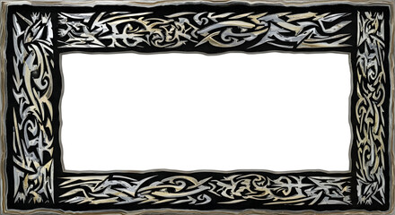 Unique tribal-inspired decorative frame adds bold style to any creative project