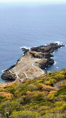 Aerial view of Costa El Sauzal and Atlantic Ocean, Tenerife, Canary Islands, Spain