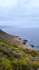 Aerial view of Costa El Sauzal and Atlantic Ocean, Tenerife, Canary Islands, Spain