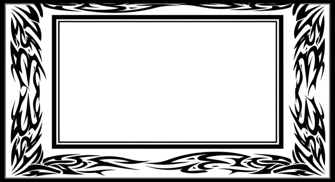 Bold tribal border design frames blank space for impactful announcements or personalized projects