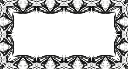 Elegant black and white abstract frame design for unique creative projects and invitations