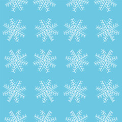 Vector illustration of seamless snowflakes pattern on blue background for Christmas theme