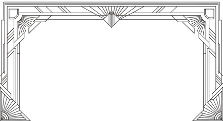 Elegant art deco frame design adds sophisticated vintage flair to invitations and announcements