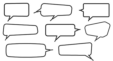 Fototapeta premium Collection of various blank speech bubbles, designed for text and communication, isolated on white background.