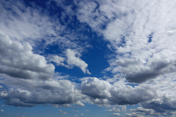 Cloudscape. Blue sky and white clouds
