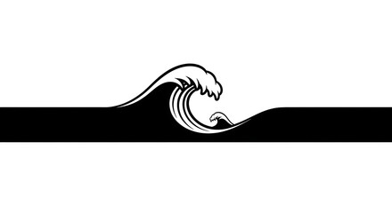 Dynamic black and white wave graphics capture the power and beauty of the ocean's energy