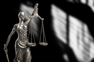 Legal and law statue of Justice with scales