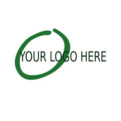 Minimalist Logo Template &ndash; Green Hand-Drawn Oval with Elegant Serif Text